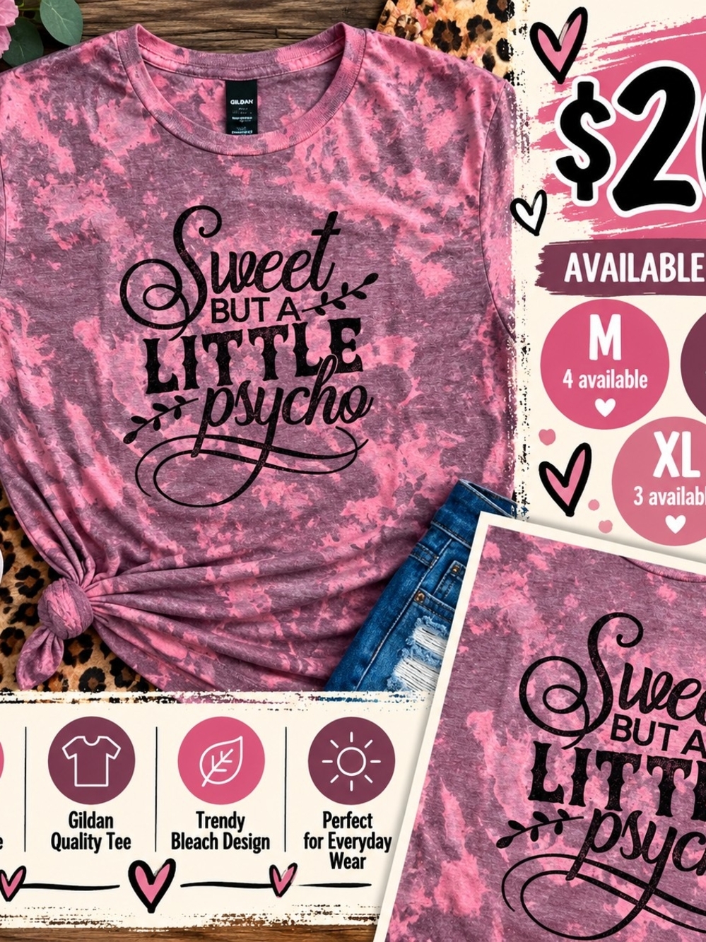 Gildan "Sweet But A Little Psycho"  Short Sleeve Tee